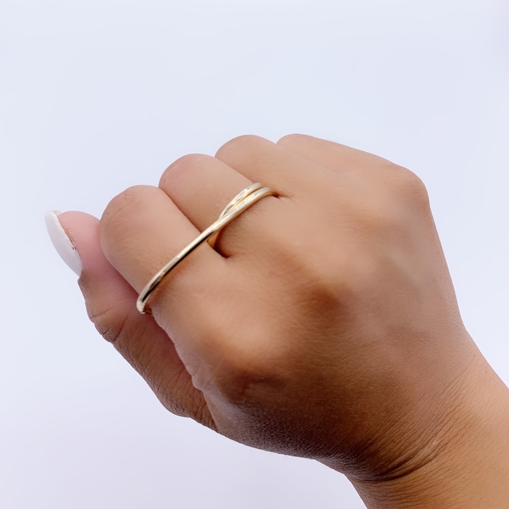 Gold Geometric Minimalistic Ring